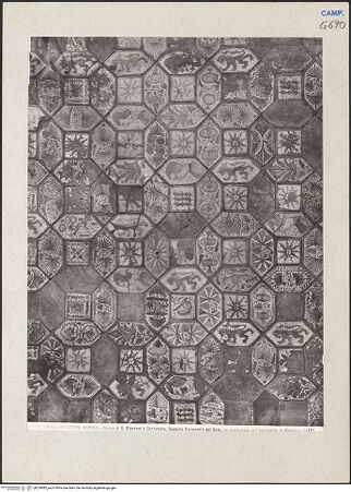 Vorderseite von Alinari [https://www.deutsche-digitale-bibliothek.de/content/lizenzen/rv-ez/] Majolika Fußboden - Teilansicht, bh224885_recto. Foto.