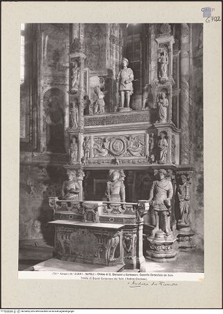 Vorderseite von Alinari [https://www.deutsche-digitale-bibliothek.de/content/lizenzen/rv-ez/] Grabmal des Giovanni (Sergianni) Caracciolo (gest. 1432) - Gesamtansicht, bh224895_recto. Foto.