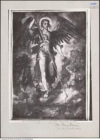 Vorderseite von Alinari [https://www.deutsche-digitale-bibliothek.de/content/lizenzen/rv-ez/] Der Erzengel Michael - Gesamtansicht, bh224932_recto. Foto.