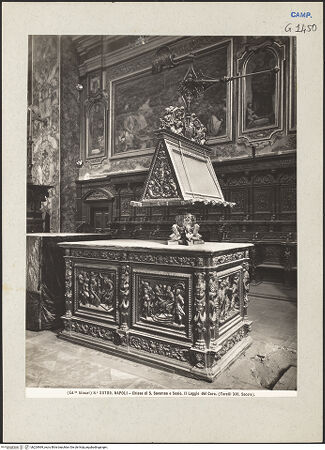 Vorderseite von Alinari [https://www.deutsche-digitale-bibliothek.de/content/lizenzen/rv-ez/] Lesepult mit Szenen aus dem Alten Testament und aus Heiligenleben - Teilansicht, bh224969_recto. Foto.