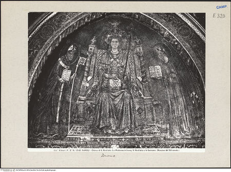 Vorderseite von Alinari [https://www.deutsche-digitale-bibliothek.de/content/lizenzen/rv-ez/] Madonna zwischen den heiligen Januarius und Restituta - Gesamtansicht, bh224984_recto. Foto.