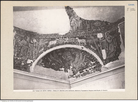 Vorderseite von Alinari [https://www.deutsche-digitale-bibliothek.de/content/lizenzen/rv-ez/] Szenen aus dem Leben Christi, Apostel und EvangelistensymboleEvangelistensymbole und pastorale Szenen - Halbkuppel des Markus, bh224986_recto. Foto.