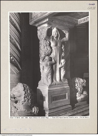 Vorderseite von Alinari [https://www.deutsche-digitale-bibliothek.de/content/lizenzen/rv-ez/] Grabmal der Katharina von Österreich - Caritas, bh224994_recto. Foto.