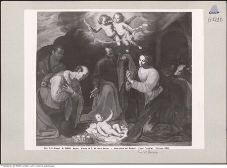 Vorderseite von Alinari [https://www.deutsche-digitale-bibliothek.de/content/lizenzen/rv-ez/] Die Anbetung des Christuskindes durch die Hirten - Gesamtansicht, bh225001_recto. Foto.