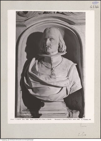 Vorderseite von Alinari [https://www.deutsche-digitale-bibliothek.de/content/lizenzen/rv-ez/] Grabmal des Vincenzo Petra (gest. 1699) - Detail: Büste, bh225004_recto. Foto.
