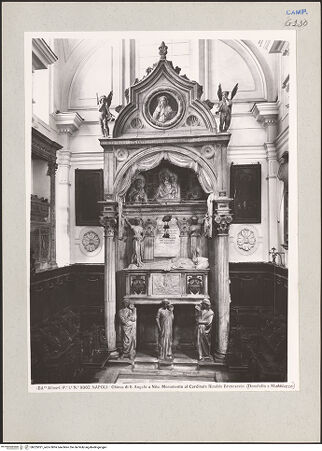 Vorderseite von Alinari [https://www.deutsche-digitale-bibliothek.de/content/lizenzen/rv-ez/] Grabmal des Kardinals Rinaldo Brancaccio (gest. 1427) - Gesamtansicht, bh225021_recto. Foto.