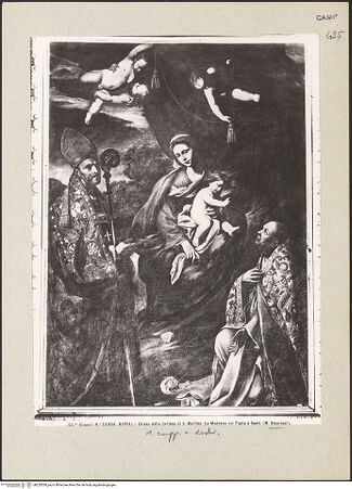 Vorderseite von Alinari [https://www.deutsche-digitale-bibliothek.de/content/lizenzen/rv-ez/] Madonna zwischen den heiligen Hugo und Anthelmus - Gesamtansicht, bh225039_recto. Foto.