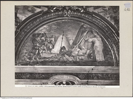 Vorderseite von Alinari [https://www.deutsche-digitale-bibliothek.de/content/lizenzen/rv-ez/] Szenen aus dem Leben des heligen BrunoHeiliger Bruno erscheint dem Graf Roger von Sizilien - Gesamtansicht, bh225052_recto. Foto.