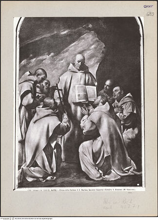 Vorderseite von Alinari [https://www.deutsche-digitale-bibliothek.de/content/lizenzen/rv-ez/] Heliger Bruno mit Kartäuserbrüder - Gesamtansicht, bh225054_recto. Foto.