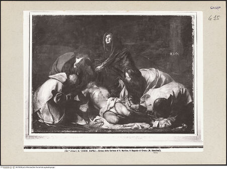 Vorderseite von Alinari [https://www.deutsche-digitale-bibliothek.de/content/lizenzen/rv-ez/] Die Trauer der Angehörigen und Freunde um Christus - Gesamtansicht, bh225068_recto. Foto.