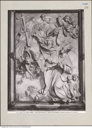 Vorderseite von Alinari [https://www.deutsche-digitale-bibliothek.de/content/lizenzen/rv-ez/] Der heilige Januarius bekommt die Schlüssel von Neapel überreicht - Gesamtansicht, bh225074_recto. Foto.