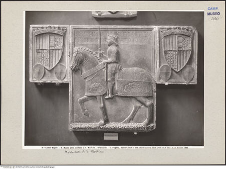 Vorderseite von Alinari [https://www.deutsche-digitale-bibliothek.de/content/lizenzen/rv-ez/] Reiterporträt des Ferdinand II oder des Alfons II von Neapel - Gesamtansicht, bh225093_recto. Foto.