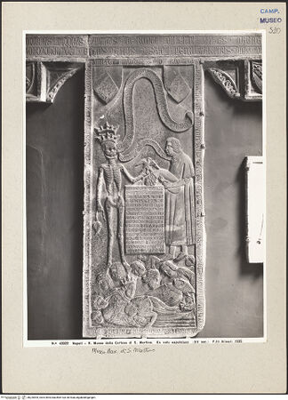 Vorderseite von Alinari [https://www.deutsche-digitale-bibliothek.de/content/lizenzen/rv-ez/] Der Tod und Franceschino di Brignale als "Stifter" (ex voto) - Gesamtansicht, bh225094_recto. Foto.