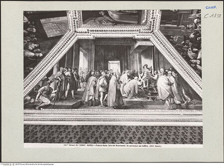 Vorderseite von Alinari [https://www.deutsche-digitale-bibliothek.de/content/lizenzen/rv-ez/] Herrlichkeit des Alfons VAlfons V. und die burgundischen Botschafter - Gesamtansicht, bh225165_recto. Foto.