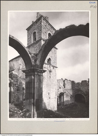 Vorderseite von Alinari [https://www.deutsche-digitale-bibliothek.de/content/lizenzen/rv-ez/] Abbazia di San Guglielmo al Goleto - Campanile und Ruine von Nordwesten, bh226525_recto. Foto.