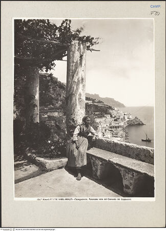 Vorderseite von Alinari [https://www.deutsche-digitale-bibliothek.de/content/lizenzen/rv-ez/] Ex Convento dei Cappuccini / Ehemaliges Kapuzinerkloster - Ansicht der Stadt aus einer Pergola des Klosters, bh226618_recto. Foto.