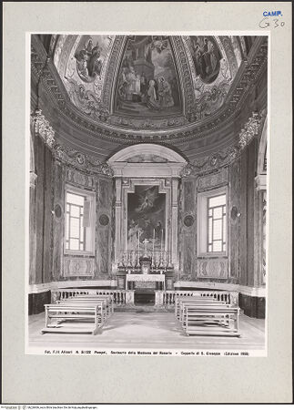 Vorderseite von Alinari [https://www.deutsche-digitale-bibliothek.de/content/lizenzen/rv-ez/] Santuario della Madonna del RosarioCappella di San Giuseppe - Innenansicht, bh226666_recto. Foto.