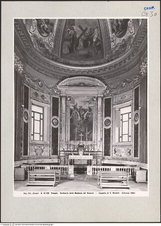 Vorderseite von Alinari [https://www.deutsche-digitale-bibliothek.de/content/lizenzen/rv-ez/] Santuario della Madonna del RosarioCappella di San Michele - Innenansicht, bh226667_recto. Foto.