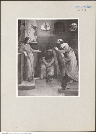 Vorderseite von Staatliche Museen zu Berlin [https://rightsstatements.org/page/CNE/1.0/] Acht Wandgemälde aus der Casa Bartholdy (Zuccari) in RomJoseph im Gefängnis - , bh227647_recto. Foto.