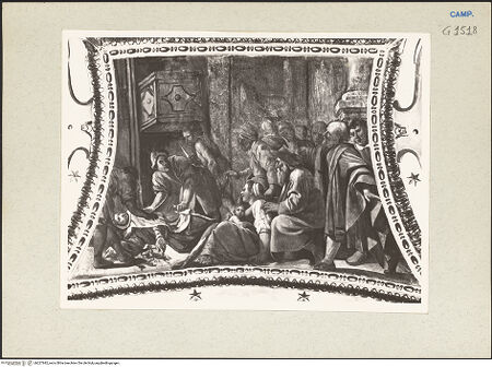 Vorderseite von Bibliotheca Hertziana [https://www.deutsche-digitale-bibliothek.de/content/lizenzen/rv-fz/] Madonna del Carmelo und Episoden der Geschichte des KarmeliterordensEpisoden aus dem Leben des Seligen Simone Stock oder Episoden aus der Geschichte des Karmeliterordens - Szene aus der Geschichte des Karmeliterordens: Wunder des Seligen Simone Stock (?), bh227682_recto. Foto: Rigamonti.