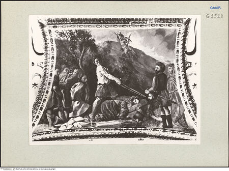 Vorderseite von Bibliotheca Hertziana [https://www.deutsche-digitale-bibliothek.de/content/lizenzen/rv-fz/] Madonna del Carmelo und Episoden der Geschichte des KarmeliterordensEpisoden aus dem Leben des Seligen Simone Stock oder Episoden aus der Geschichte des Karmeliterordens - Szene aus der Geschichte des Karmeliterordens (?), bh227688_recto. Foto: Rigamonti.