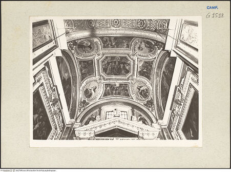 Vorderseite von Bibliotheca Hertziana [https://www.deutsche-digitale-bibliothek.de/content/lizenzen/rv-fz/] Madonna del Carmelo und Episoden der Geschichte des Karmeliterordens - Gewölbe, Gesamtansicht, bh227689_recto. Foto: Rigamonti.