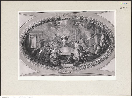 Vorderseite von Spinosa, Napoli [https://www.deutsche-digitale-bibliothek.de/content/lizenzen/rv-ez/] Salomos Tempel wird geweiht - Gesamtansicht, bh227698_recto. Foto.