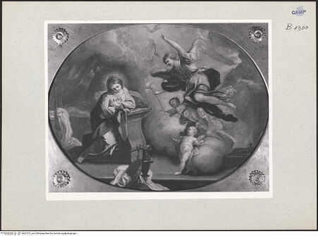 Vorderseite von Spinosa, Napoli [https://www.deutsche-digitale-bibliothek.de/content/lizenzen/rv-ez/] Verkündigung - Gesamtansicht, bh227701_recto. Foto.