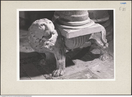 Vorderseite von Pedicini, Luciano [https://www.deutsche-digitale-bibliothek.de/content/lizenzen/rv-ez/] Säulen und BasenNach links gewandter Leopard - Gesamtansicht, bh227816_recto. Foto: Pedicini, Luciano.