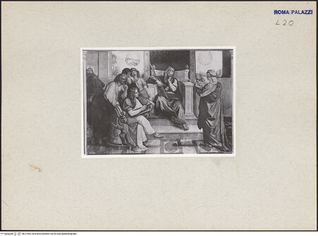 Vorderseite von Staatliche Museen zu Berlin [https://www.deutsche-digitale-bibliothek.de/content/lizenzen/rv-ez/] Acht Wandgemälde aus der Casa Bartholdy (Zuccari) in RomJoseph deutet die Träume des Pharao - , bh227864_recto. Foto.