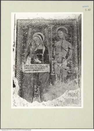 Vorderseite von Getty Research Institute [https://www.deutsche-digitale-bibliothek.de/content/lizenzen/rv-ez/] Madonna della Quercia; Heiliger Sebastian - Gesamtansicht, bh228374_recto. Foto: Hutzel, Max.