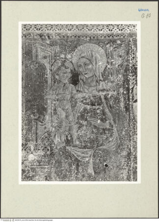 Vorderseite von Getty Research Institute [https://www.deutsche-digitale-bibliothek.de/content/lizenzen/rv-ez/] Thronende Madonna mit den heiligen Antonius Abbas; die heiligen Sebastian und Antonius Abbas - Thronende Madonna, Teilansicht, bh228376_recto. Foto: Hutzel, Max.