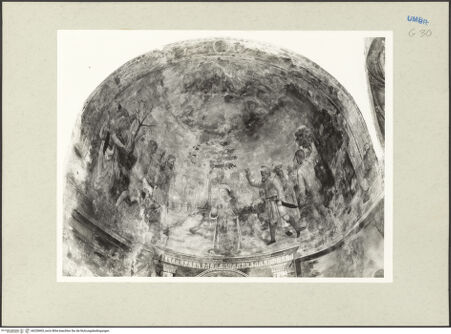 Vorderseite von Getty Research Institute [https://www.deutsche-digitale-bibliothek.de/content/lizenzen/rv-ez/] Ausmalung der linken ApsisDie Steinigung des heiligen Stephanus - Gesamtansicht, bh228403_recto. Foto: Hutzel, Max.