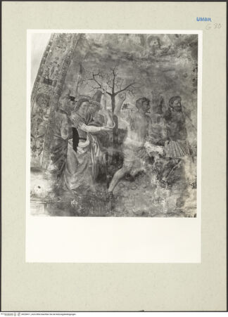 Vorderseite von Getty Research Institute [https://www.deutsche-digitale-bibliothek.de/content/lizenzen/rv-ez/] Ausmalung der linken ApsisDie Steinigung des heiligen Stephanus - Linke Hälfte, bh228411_recto. Foto: Hutzel, Max.