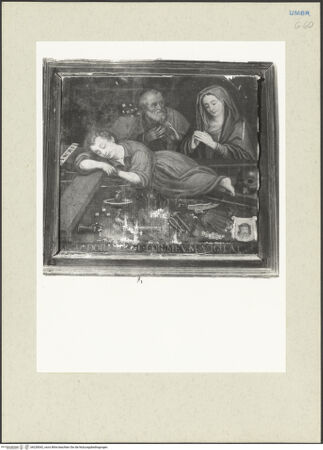 Vorderseite von Getty Research Institute [https://www.deutsche-digitale-bibliothek.de/content/lizenzen/rv-ez/] Maria und Joseph in Anbetung des auf dem Kreuz schlafenden Christuskindes - Gesamtansicht (mit Rahmen), bh228542_recto. Foto: Hutzel, Max.