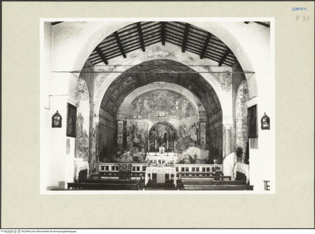 Vorderseite von Getty Research Institute [https://www.deutsche-digitale-bibliothek.de/content/lizenzen/rv-ez/] Santa Maria delle Grazie - Inneres, Blick zum Chor (nach Osten), bh228544_recto. Foto: Hutzel, Max.