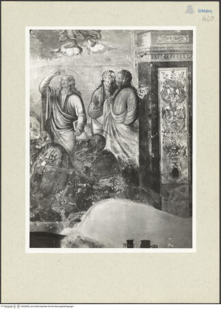 Vorderseite von Getty Research Institute [https://www.deutsche-digitale-bibliothek.de/content/lizenzen/rv-ez/] Marias Himmelfahrt und Krönung sowie Evangelisten und HeiligeMariae Himmelfahrt - Detail: Apostelgruppe rechts, bh228550_recto. Foto: Hutzel, Max.