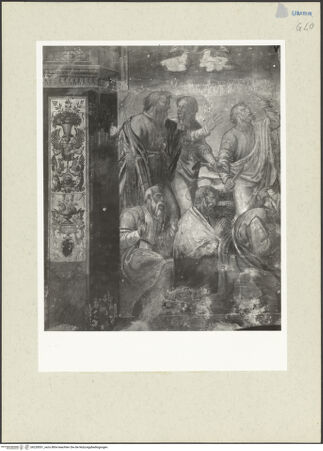 Vorderseite von Getty Research Institute [https://www.deutsche-digitale-bibliothek.de/content/lizenzen/rv-ez/] Marias Himmelfahrt und Krönung sowie Evangelisten und HeiligeMariae Himmelfahrt - Detail: Apostelgruppe links, bh228551_recto. Foto: Hutzel, Max.