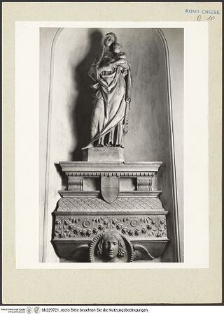 Vorderseite von Courtauld Institute [https://www.deutsche-digitale-bibliothek.de/content/lizenzen/rv-ez/] Grabmal des Antonio Lomellino - Sarkophag und Madonna, bh229721_recto. Foto.
