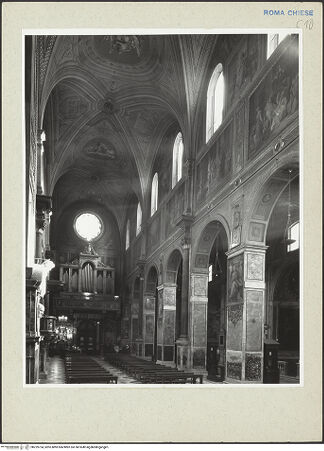 Vorderseite von Courtauld Institute [https://www.deutsche-digitale-bibliothek.de/content/lizenzen/rv-ez/] Sant'Agostino - Blick Richtung Eingangswand und linkes Seitenschiff, bh229724_recto. Foto.