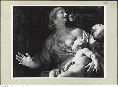 Vorderseite von Courtauld Institute [https://www.deutsche-digitale-bibliothek.de/content/lizenzen/rv-ez/] Grabmal für Giuseppe Renato ImperialiCaritas - Teilansicht, oben, bh229732_recto. Foto.