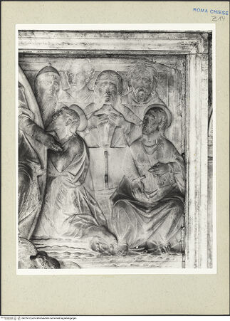Vorderseite von Courtauld Institute [https://www.deutsche-digitale-bibliothek.de/content/lizenzen/rv-ez/] Grabmal des Kardinals Jacopo Ammanati-Piccolomini (+1479)Jüngstes Gericht - Ausschnitt rechts: Apostel, bh229752_recto. Foto.