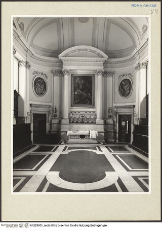 Vorderseite von Courtauld Institute [https://www.deutsche-digitale-bibliothek.de/content/lizenzen/rv-ez/] Sant'AgostinoSakristei - Blick Richtung Altarwand, bh229801_recto. Foto.