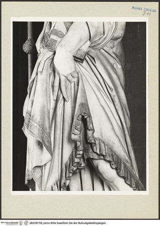 Vorderseite von Courtauld Institute [https://rightsstatements.org/page/CNE/1.0/] Der heilige Jakob - Detail: Gewand, bh230155_recto. Foto.