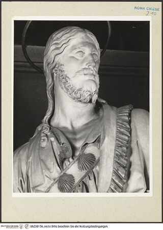 Vorderseite von Courtauld Institute [https://rightsstatements.org/page/CNE/1.0/] Der heilige Jakob - Detail: Kopf des Heiligen, bh230156_recto. Foto.
