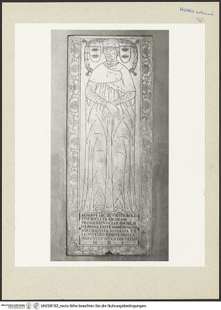 Vorderseite von Courtauld Institute [https://rightsstatements.org/page/CNE/1.0/] Grabplatte von Alvaro Soboles (gest. 1502) - Gesamtansicht, bh230182_recto. Foto.