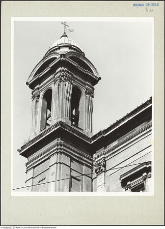 Vorderseite von Courtauld Institute [https://www.deutsche-digitale-bibliothek.de/content/lizenzen/rv-ez/] Santa Maria in Via Lata - Rechter Fassadenturm (Rückseite), bh230213-2_recto. Foto.