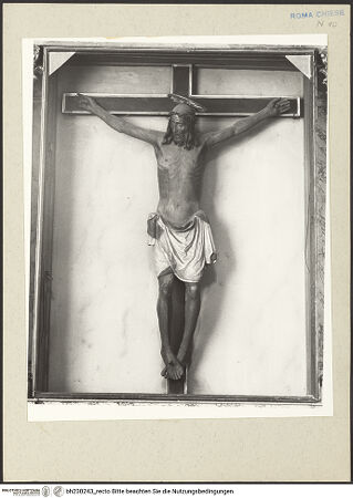 Vorderseite von Courtauld Institute [https://www.deutsche-digitale-bibliothek.de/content/lizenzen/rv-ez/] Kruzifix in der Cappella Soderini - Gesamtaufnahme, bh230243_recto. Foto.