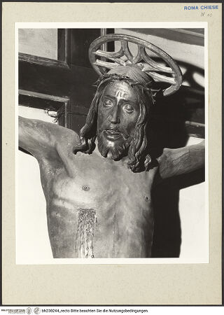 Vorderseite von Courtauld Institute [https://www.deutsche-digitale-bibliothek.de/content/lizenzen/rv-ez/] Kruzifix in der Cappella Soderini - Nahaufnahme, bh230244_recto. Foto.