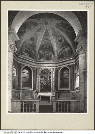 Vorderseite von Courtauld Institute [https://www.deutsche-digitale-bibliothek.de/content/lizenzen/rv-ez/] Santa Maria del PopoloCappella di Sant'Agostino & Cappella della Madonna dell'Orto - Blick in die Kapelle, bh230256_recto. Foto.